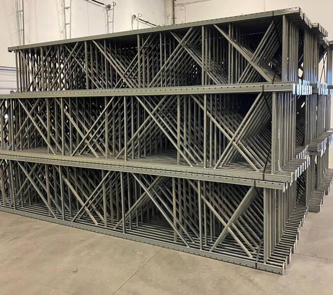 Used pallet rack uprights in Florida Used pallet racking uprights in Florida ready to ship.